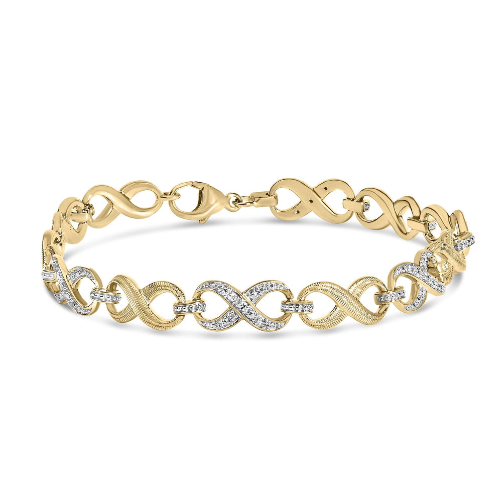 Gold Vermeil 1/10 Cttw Diamond Infinity Link Bracelet