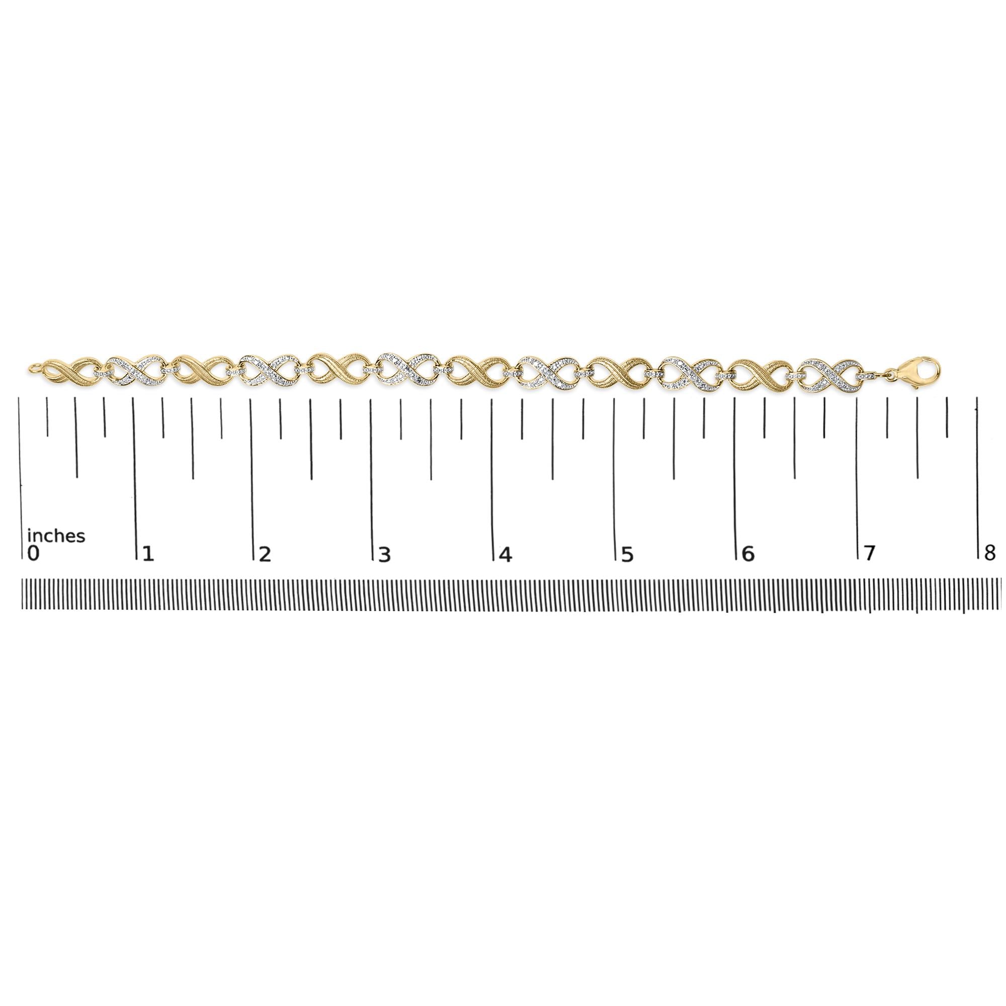 Gold Vermeil 1/10 Cttw Diamond Infinity Link Bracelet