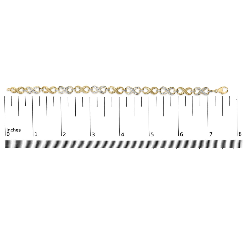 Gold Vermeil 1/10 Cttw Diamond Infinity Link Bracelet