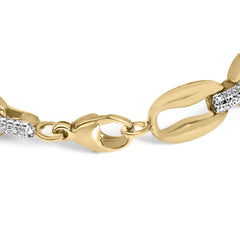 Gold Vermeil 1/10 Cttw Diamond Bold Link Bracelet