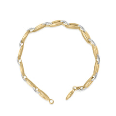 Gold Vermeil 1/10 Cttw Diamond Bold Link Bracelet