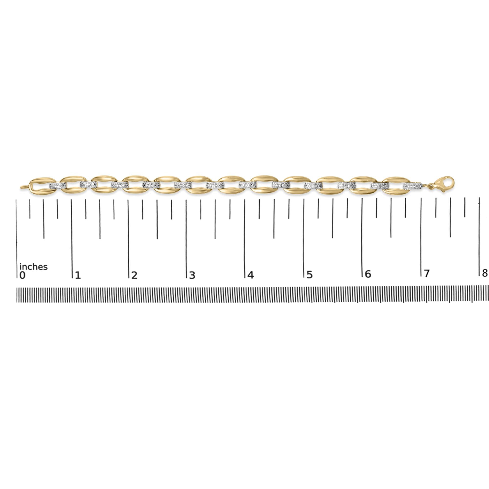 Gold Vermeil 1/10 Cttw Diamond Bold Link Bracelet