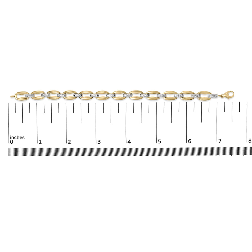Gold Vermeil 1/10 Cttw Diamond Bold Link Bracelet