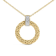 Gold Vermeil 1/10 Cttw Diamond Bold Pendant Necklace