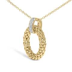 Gold Vermeil 1/10 Cttw Diamond Bold Pendant Necklace