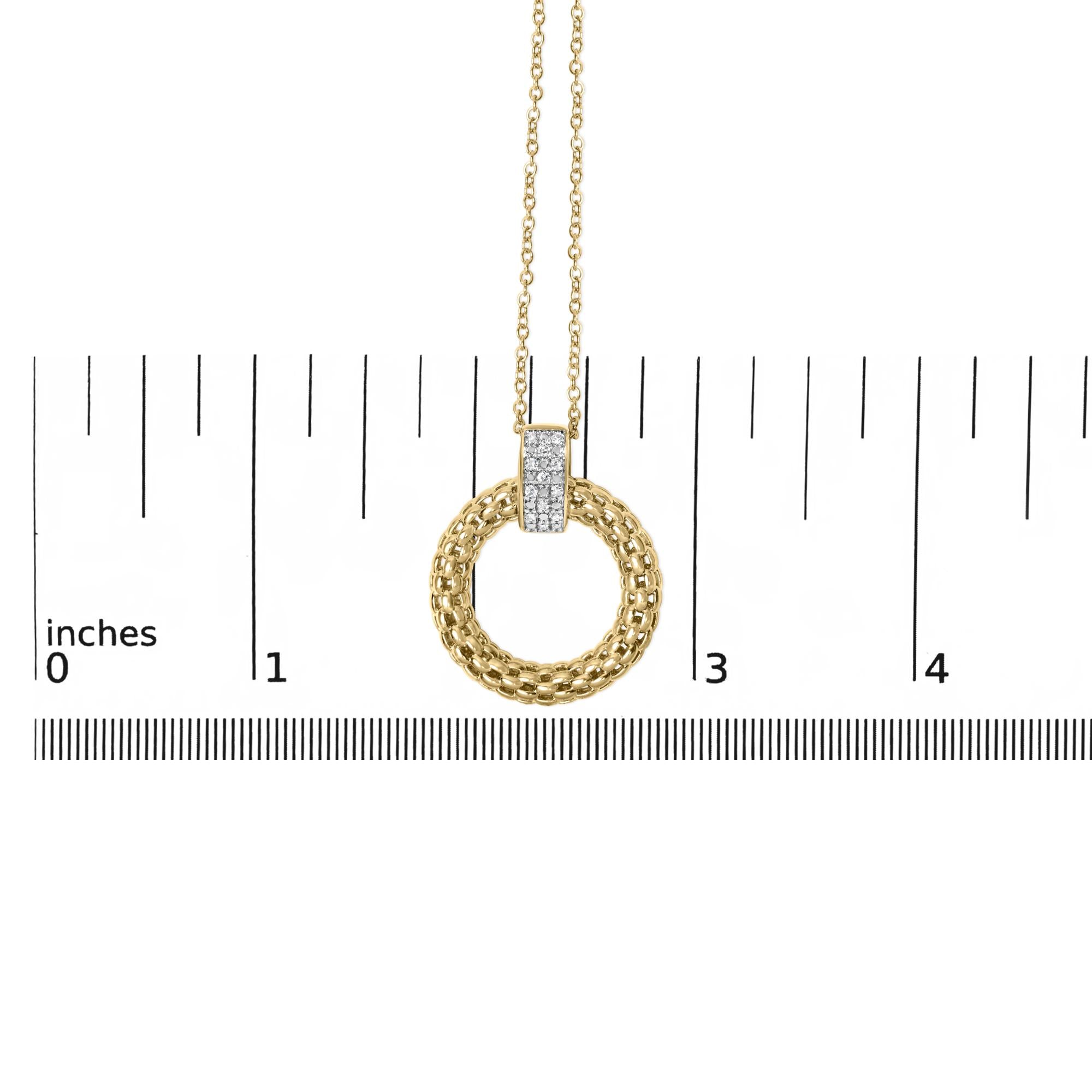Gold Vermeil 1/10 Cttw Diamond Bold Pendant Necklace