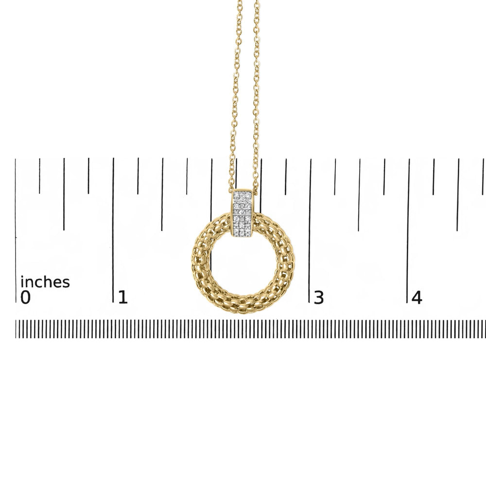 Gold Vermeil 1/10 Cttw Diamond Bold Pendant Necklace