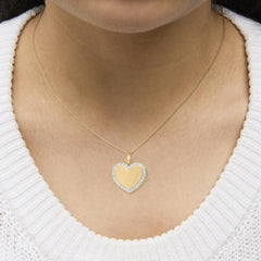 Gold Vermeil 1/10 Cttw Diamond Heart Locket Pendant Necklace