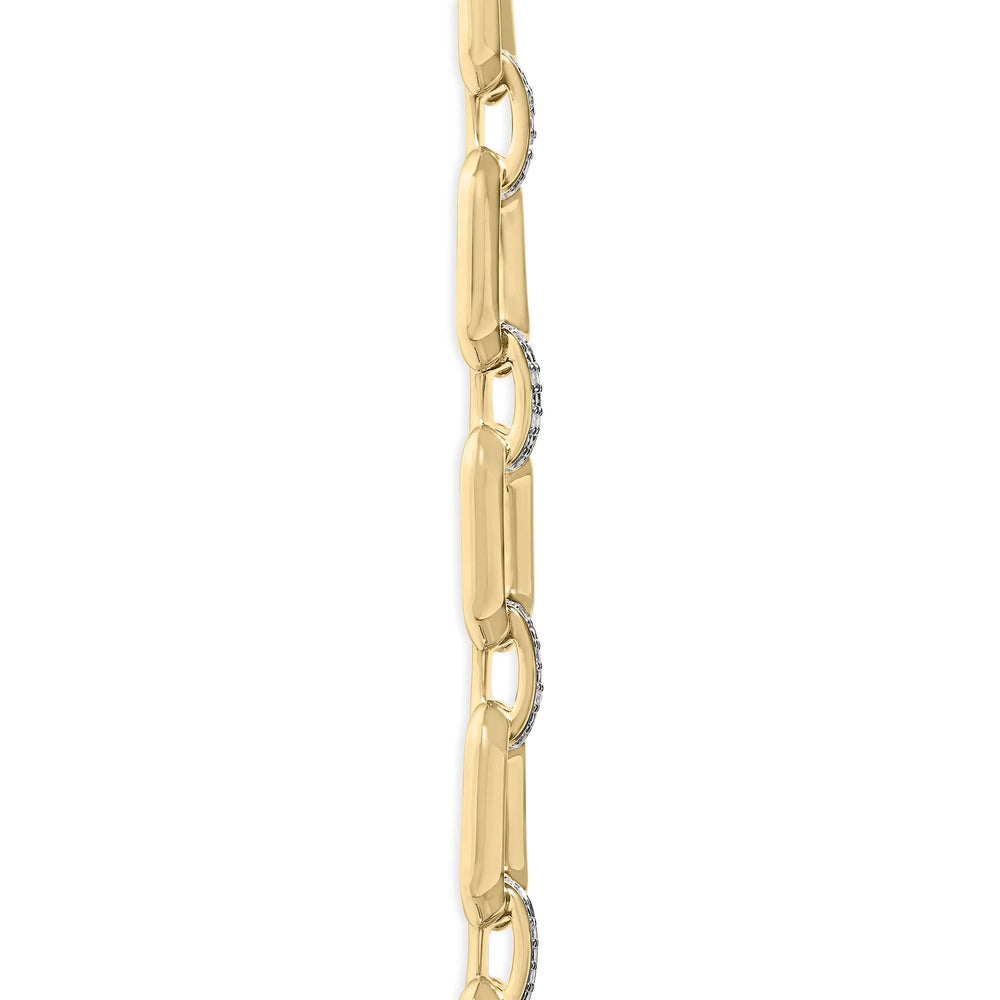 Gold Vermeil .925 Sterling Silver 1/4 Cttw Diamond Bold Octagonal Link Necklace