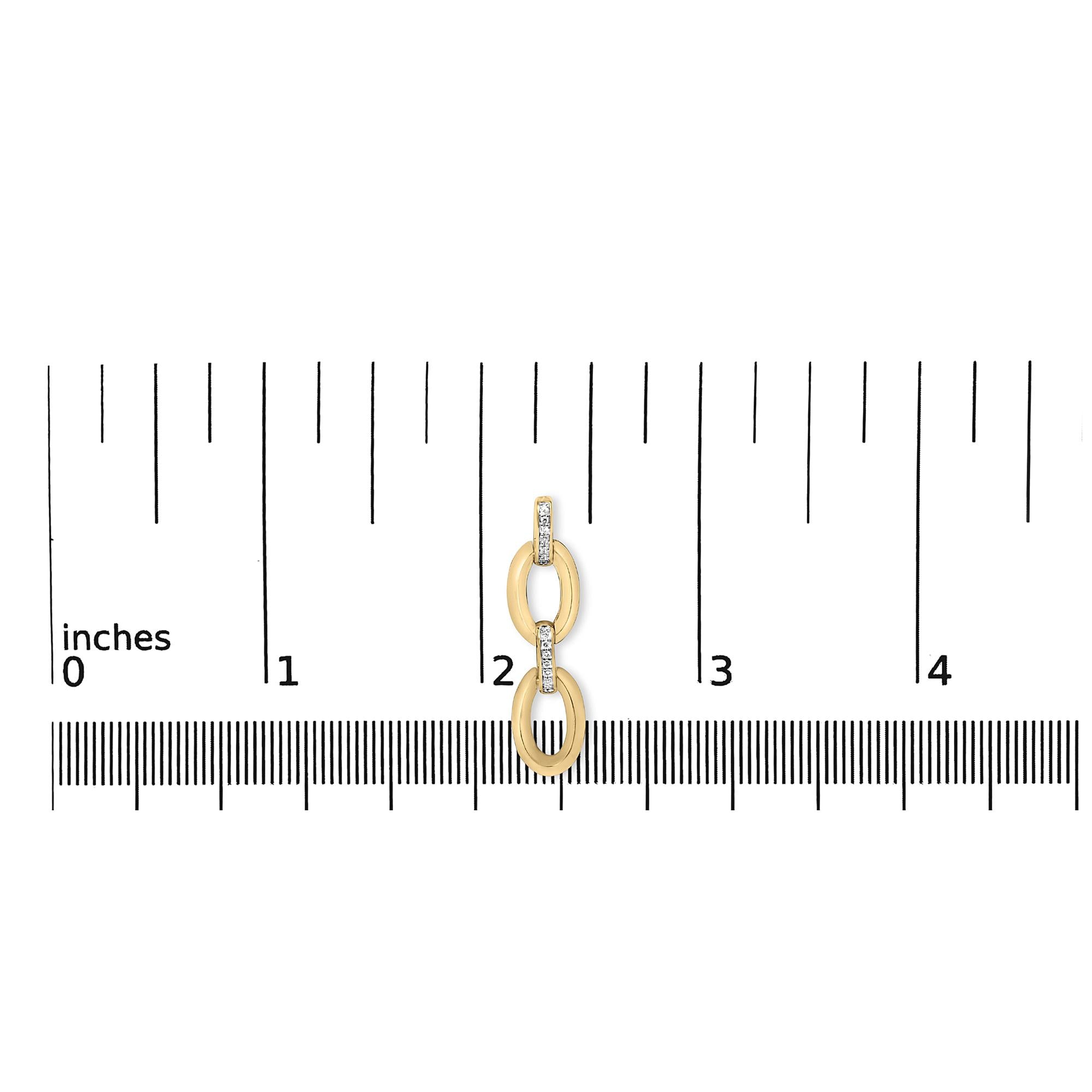 Gold Vermeil Diamond Accent Bold Oval Link Earring
