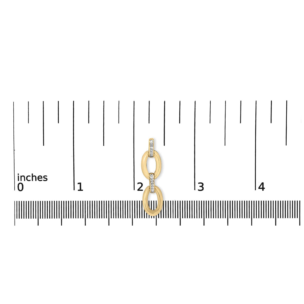 Gold Vermeil Diamond Accent Bold Oval Link Earring