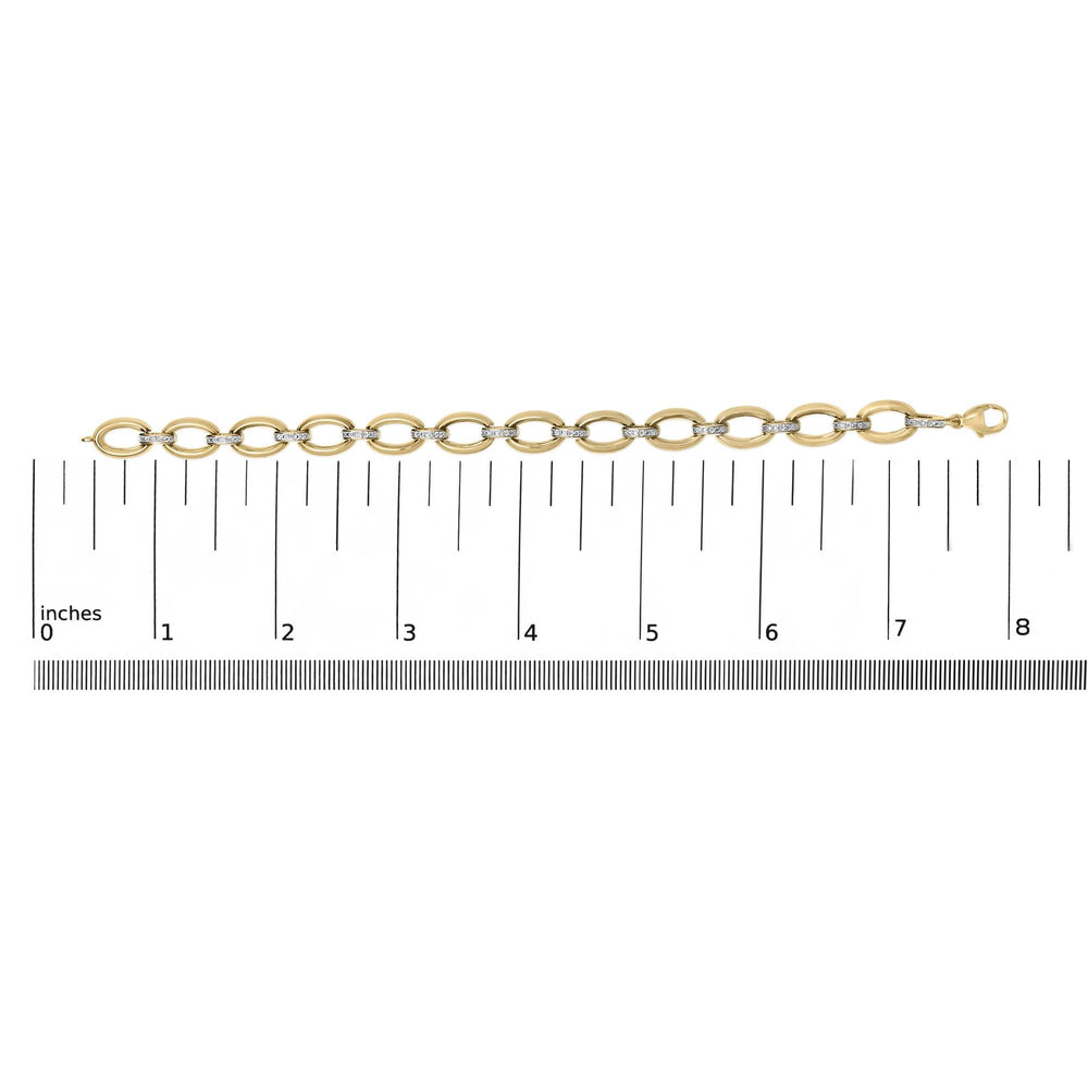 Gold Vermeil 1/10 Cttw Diamond Bold Oval Link Bracelet