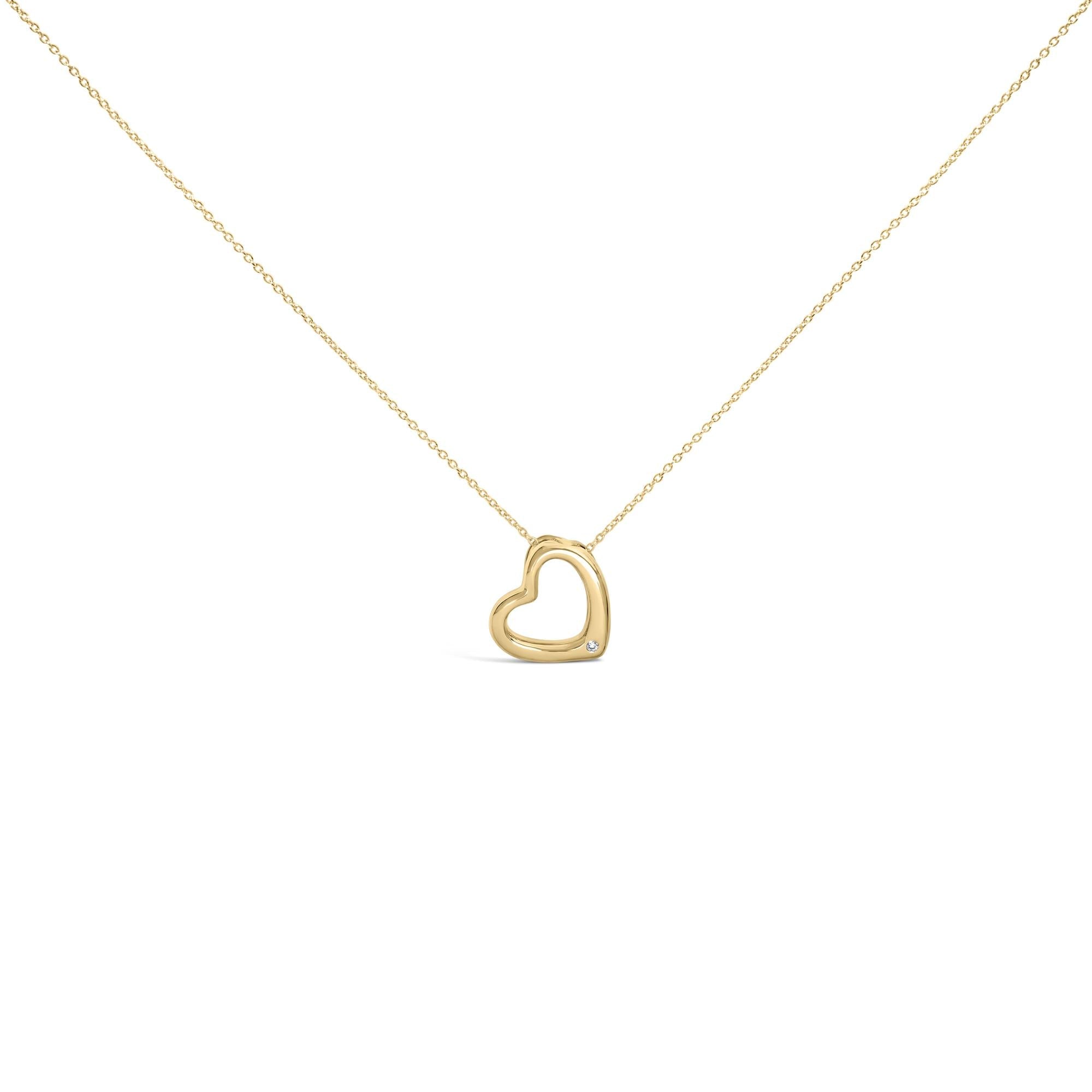 Gold Vermeil Diamond Accent Heart Pendant Necklace