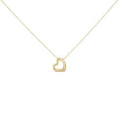Gold Vermeil Diamond Accent Heart Pendant Necklace