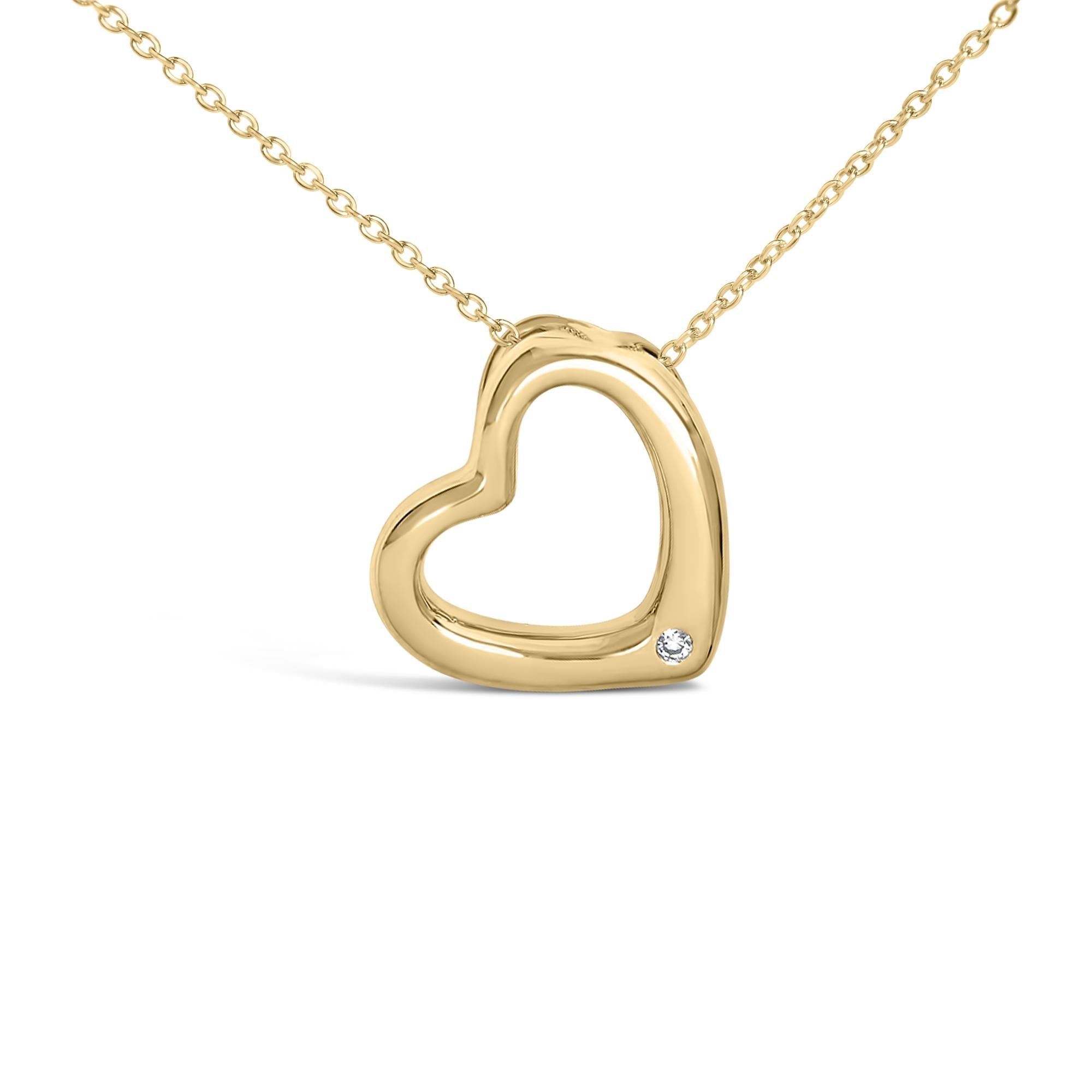 Gold Vermeil Diamond Accent Heart Pendant Necklace