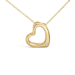 Gold Vermeil Diamond Accent Heart Pendant Necklace
