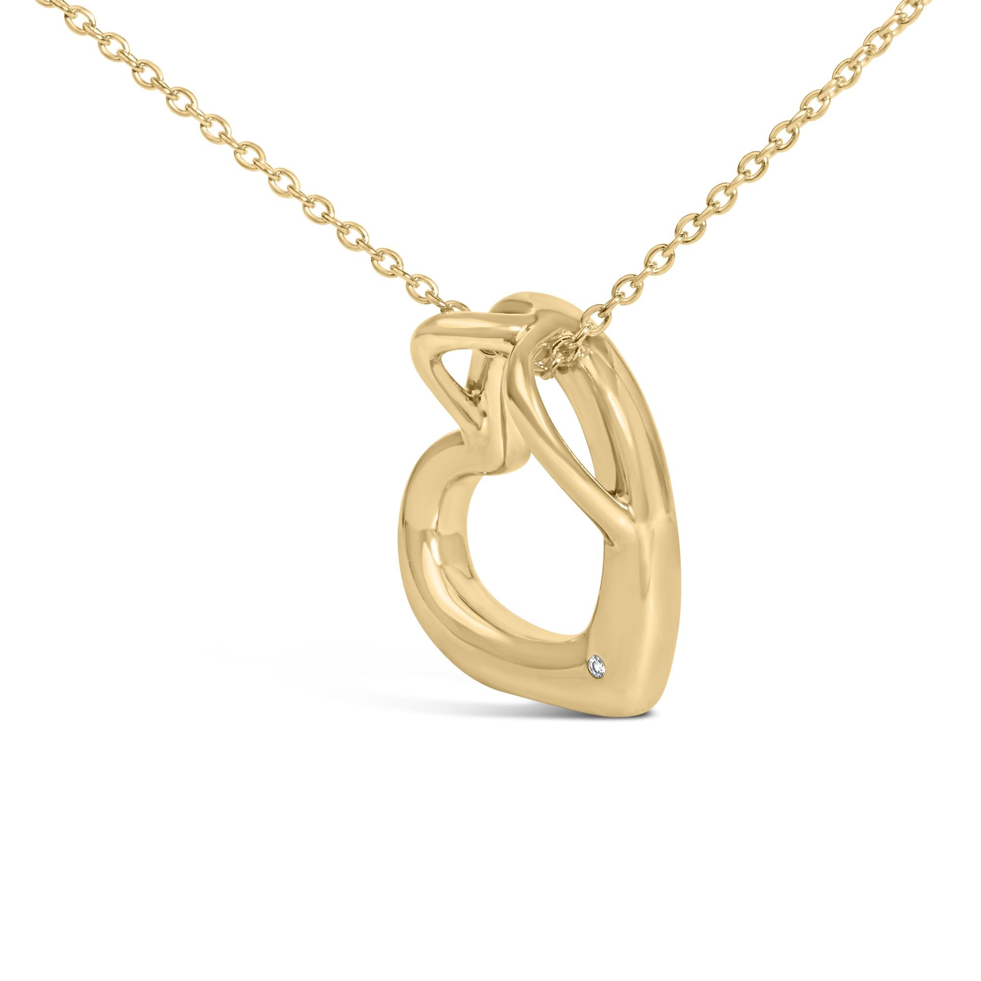 Gold Vermeil Diamond Accent Heart Pendant Necklace