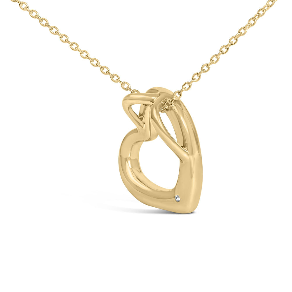 Gold Vermeil Diamond Accent Heart Pendant Necklace