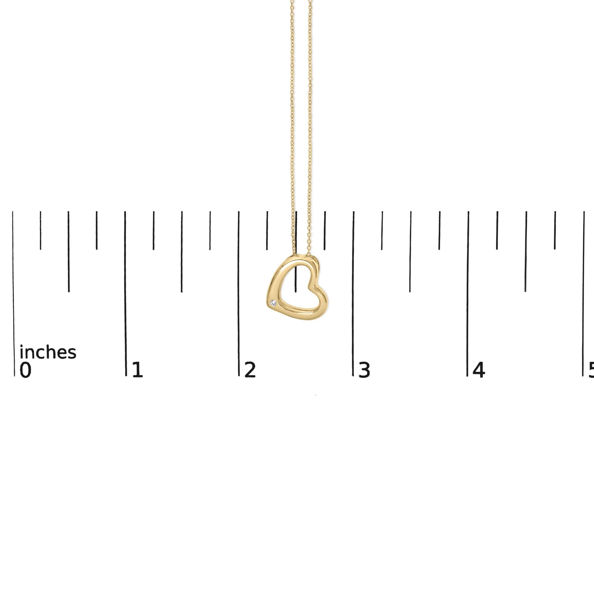 Gold Vermeil Diamond Accent Heart Pendant Necklace