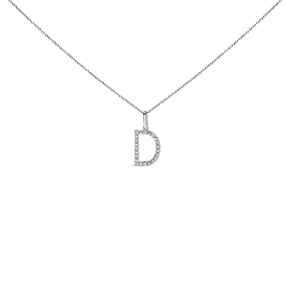 Sterling Silver Diamond Accent "A-Z" Initial Pendant Necklace
