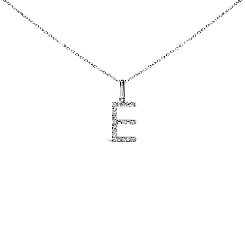 Sterling Silver Diamond Accent "A-Z" Initial Pendant Necklace