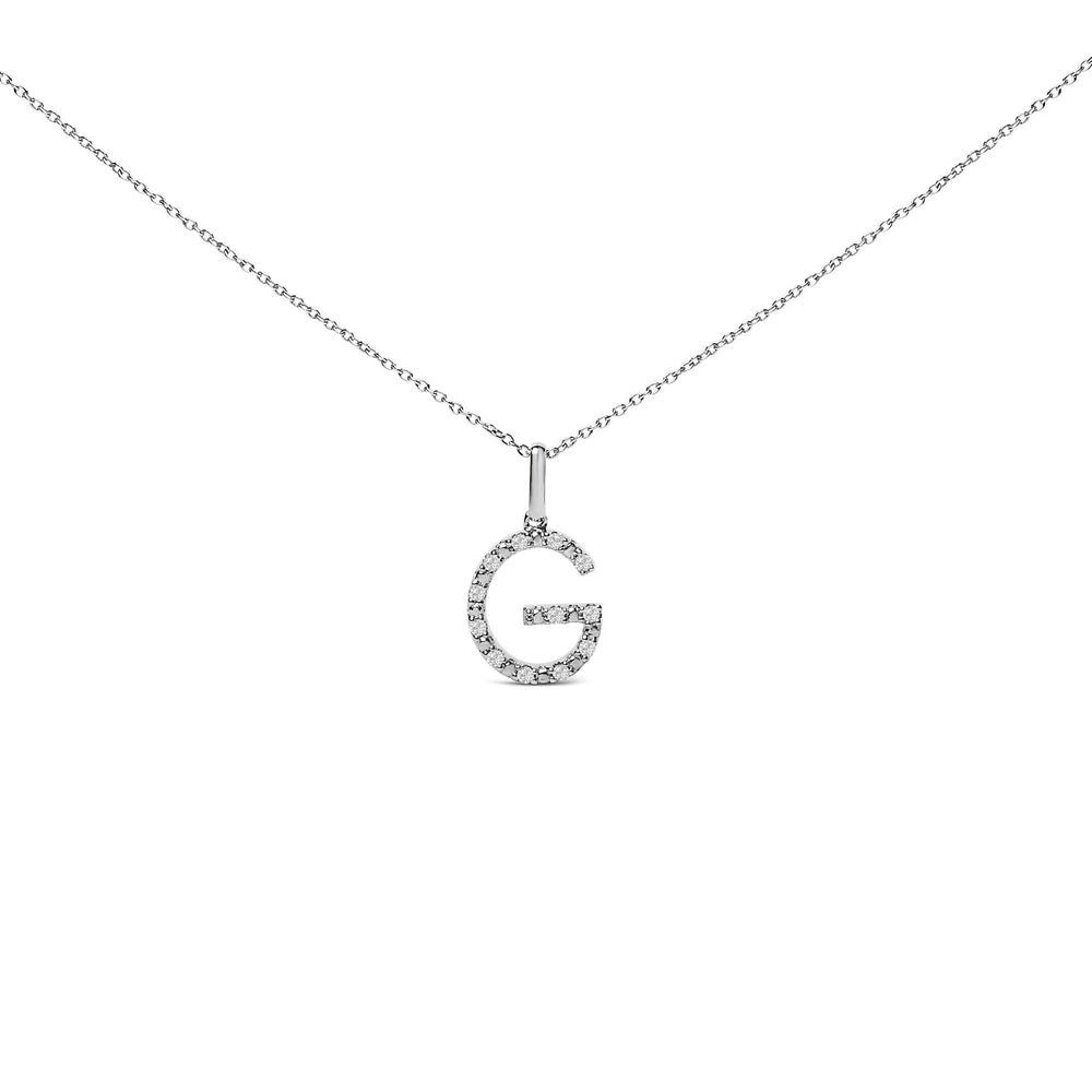 Sterling Silver Diamond Accent "A-Z" Initial Pendant Necklace
