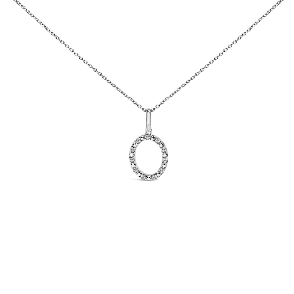 Sterling Silver Diamond Accent "A-Z" Initial Pendant Necklace