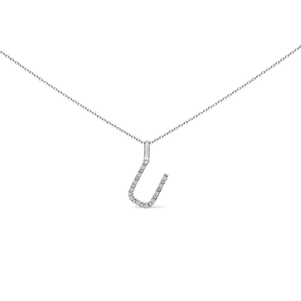Sterling Silver Diamond Accent "A-Z" Initial Pendant Necklace