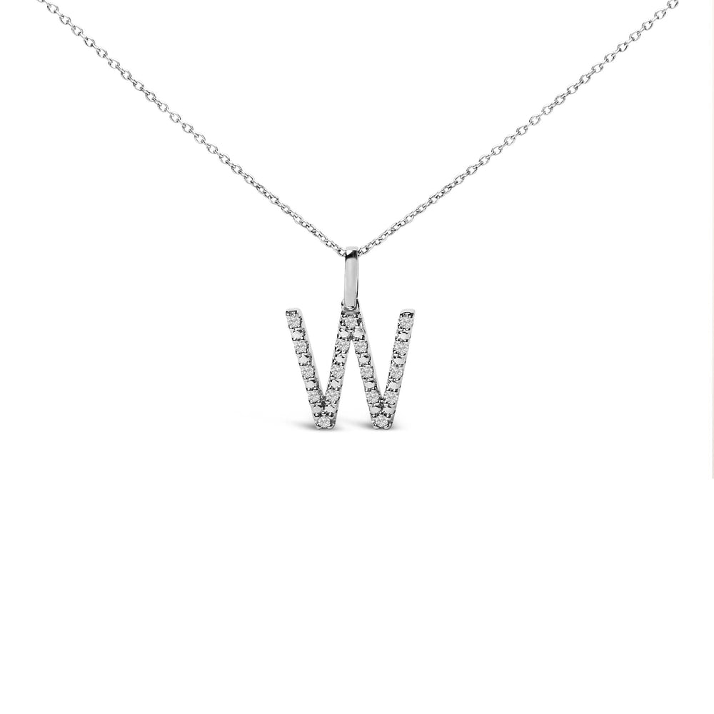 Sterling Silver Diamond Accent "A-Z" Initial Pendant Necklace