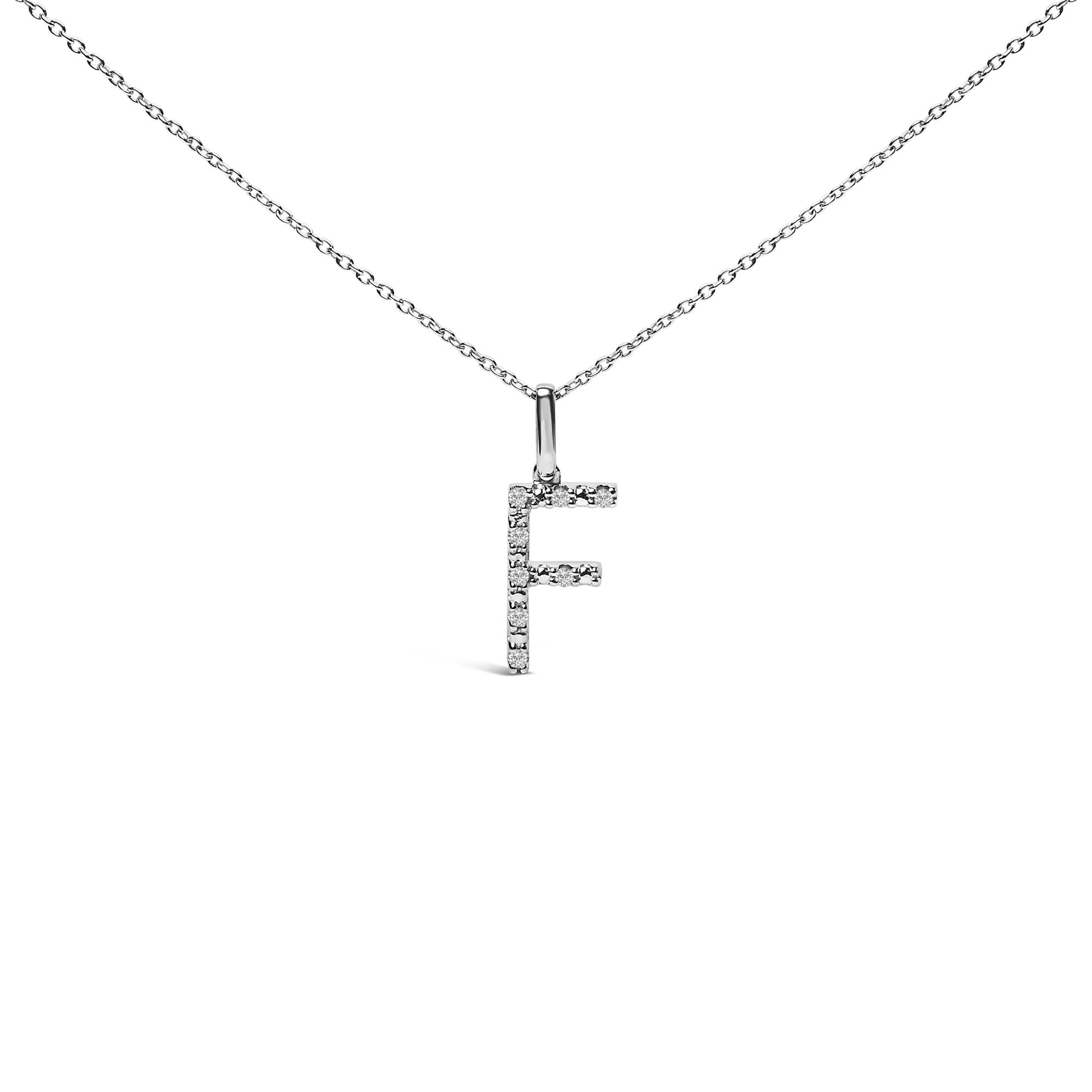 Sterling Silver Diamond Accent "A-Z" Initial Pendant Necklace
