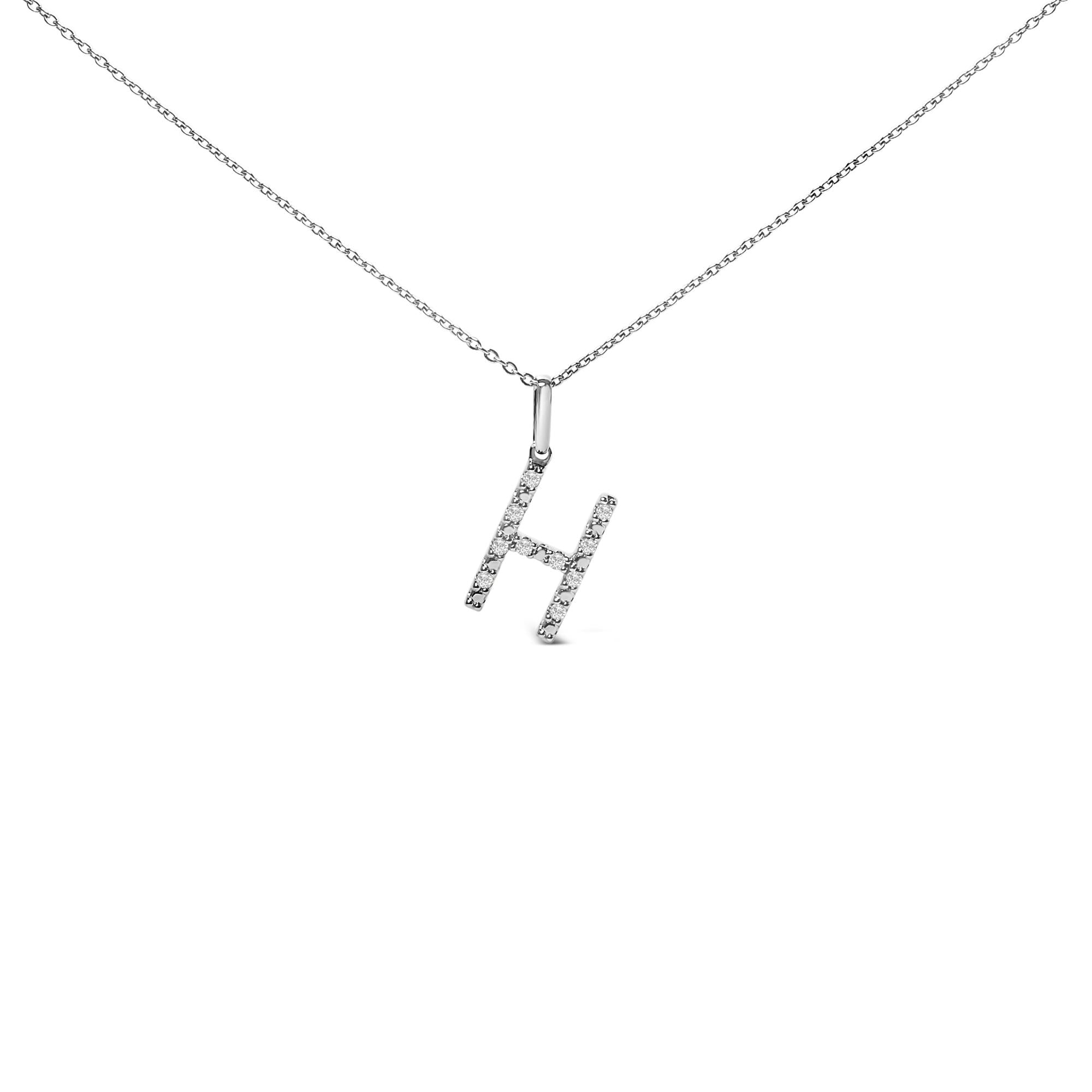 Sterling Silver Diamond Accent "A-Z" Initial Pendant Necklace