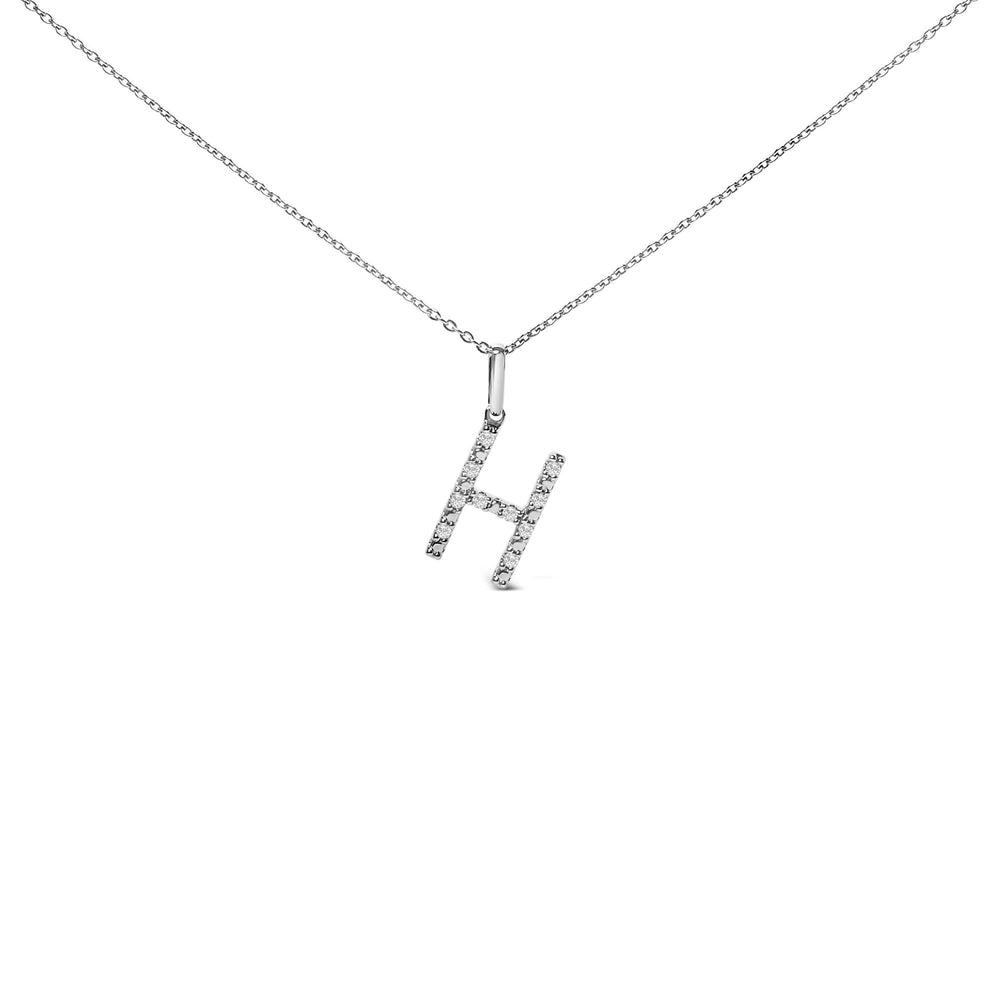 Sterling Silver Diamond Accent "A-Z" Initial Pendant Necklace