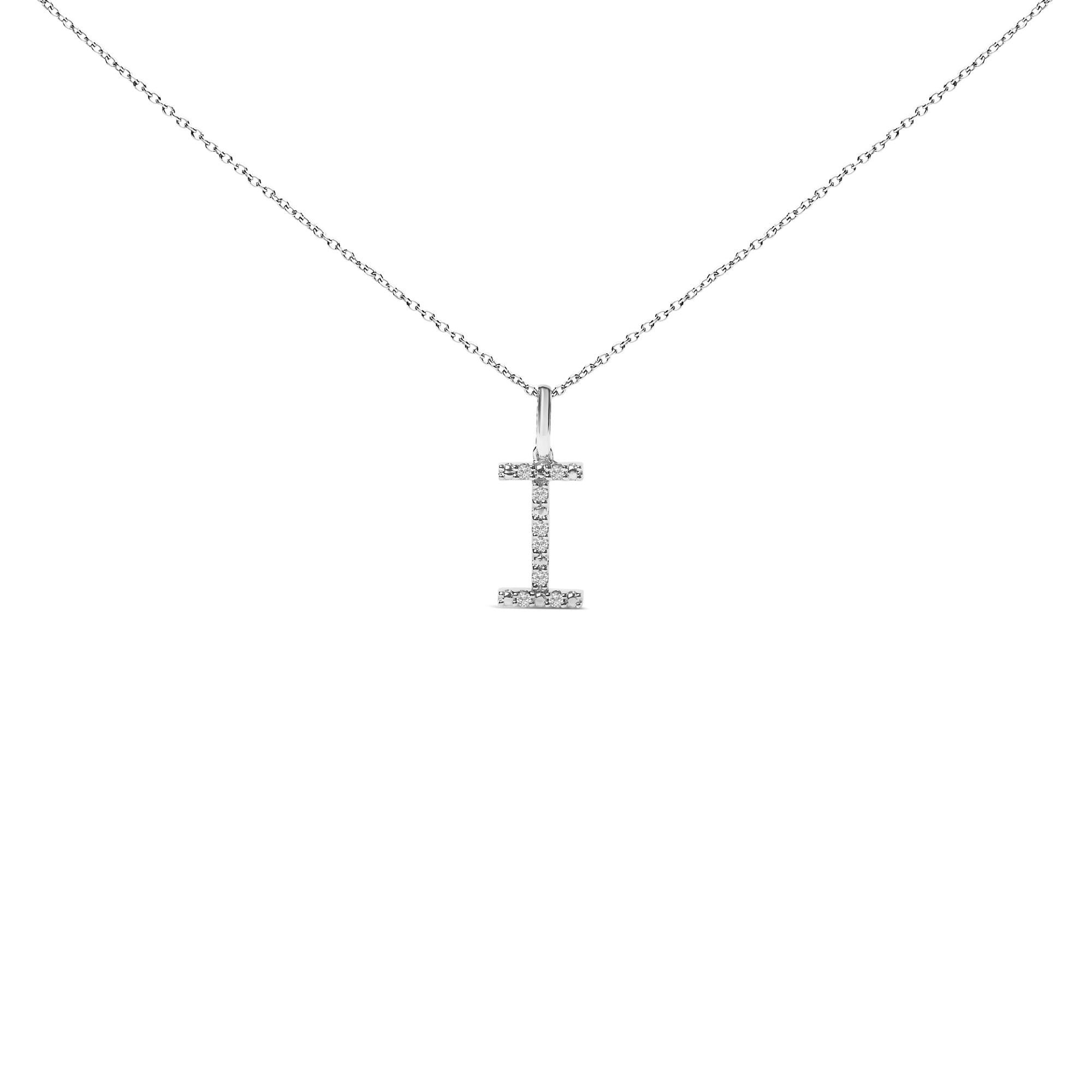 Sterling Silver Diamond Accent "A-Z" Initial Pendant Necklace