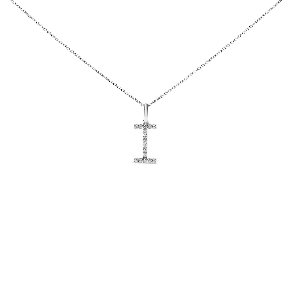 Sterling Silver Diamond Accent "A-Z" Initial Pendant Necklace