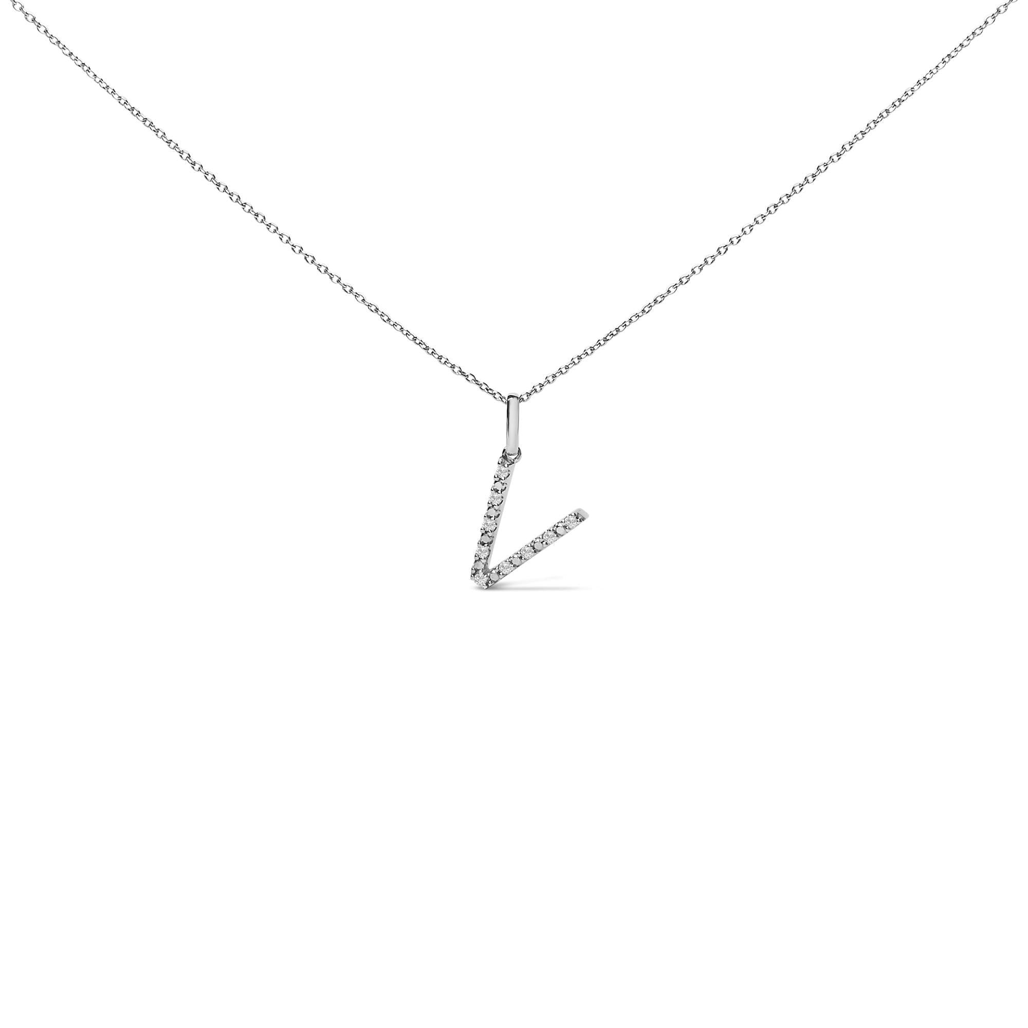 Sterling Silver Diamond Accent "A-Z" Initial Pendant Necklace