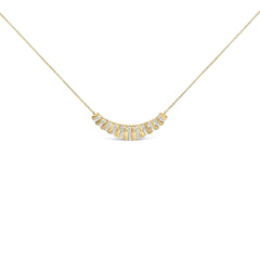 Gold Vermeil 1/10 Cttw Diamond Bold Ribbed Pendant Necklace
