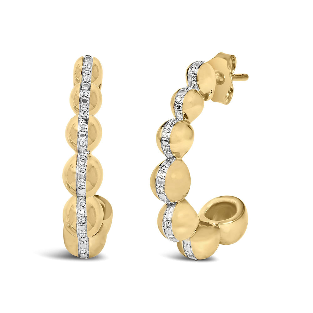 Gold Vermeil Diamond Accent Bold Earring