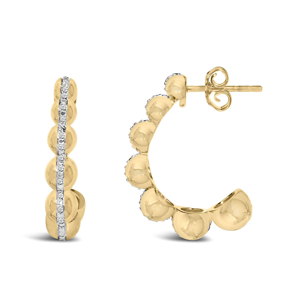 Gold Vermeil Diamond Accent Bold Earring