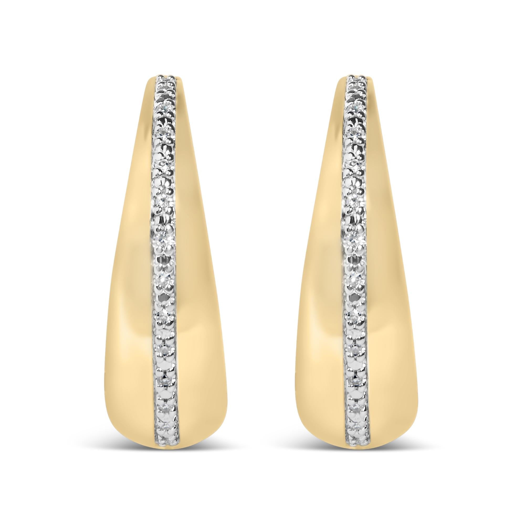 Gold Vermeil Diamond Accent Bold Hoop Earring