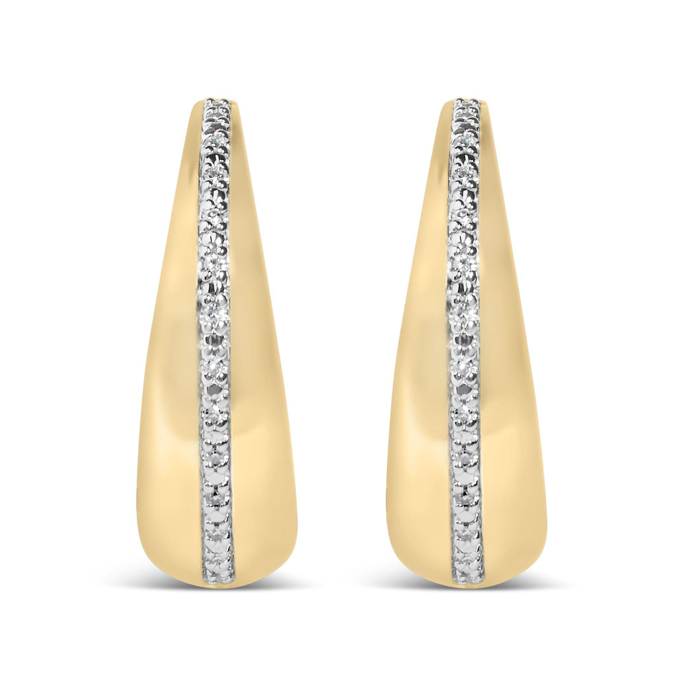 Gold Vermeil Diamond Accent Bold Hoop Earring