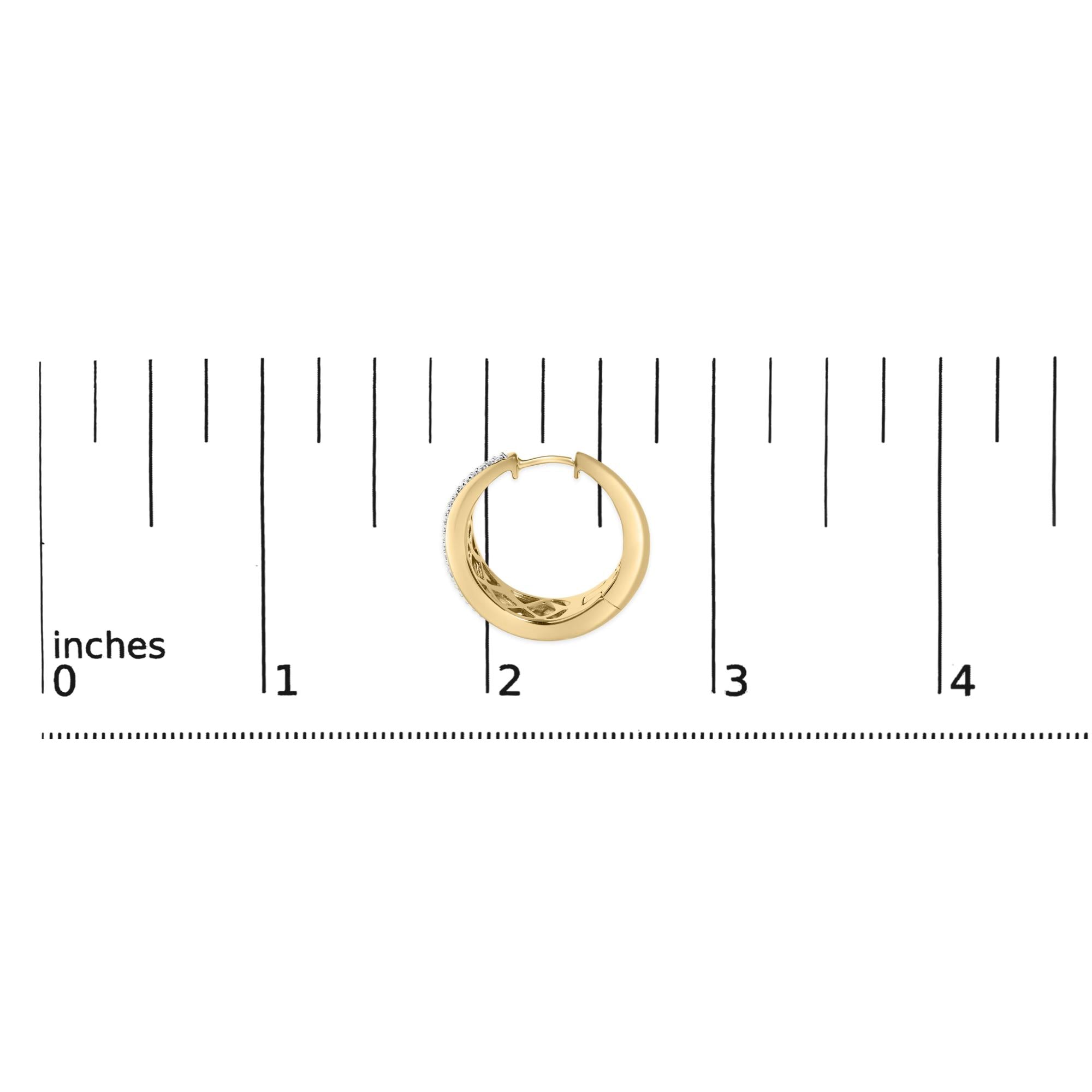 Gold Vermeil Diamond Accent Bold Hoop Earring