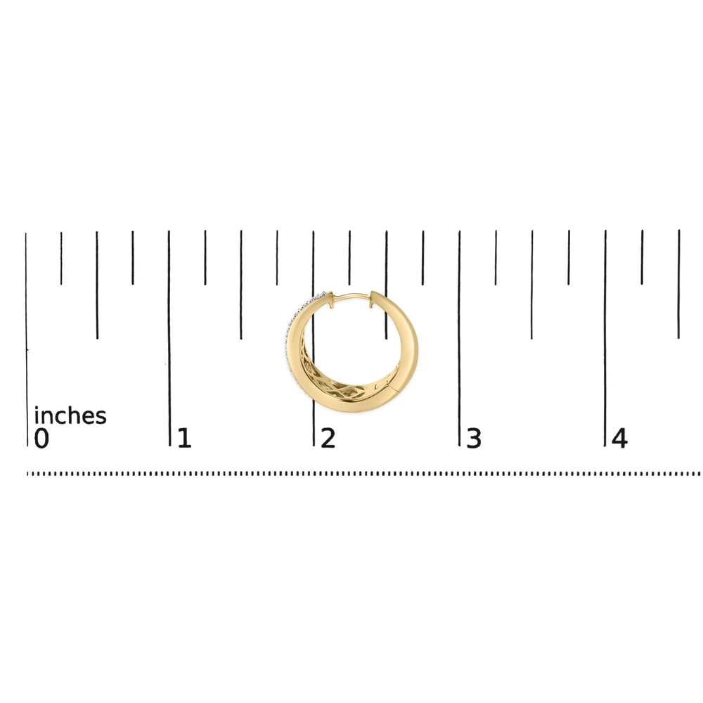 Gold Vermeil Diamond Accent Bold Hoop Earring