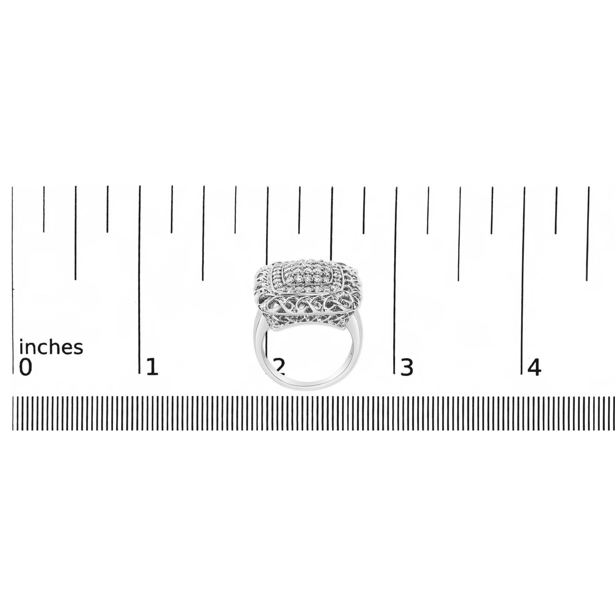 Sterling Silver 1.0 Cttw Diamond Celtic Knot Cocktail Ring
