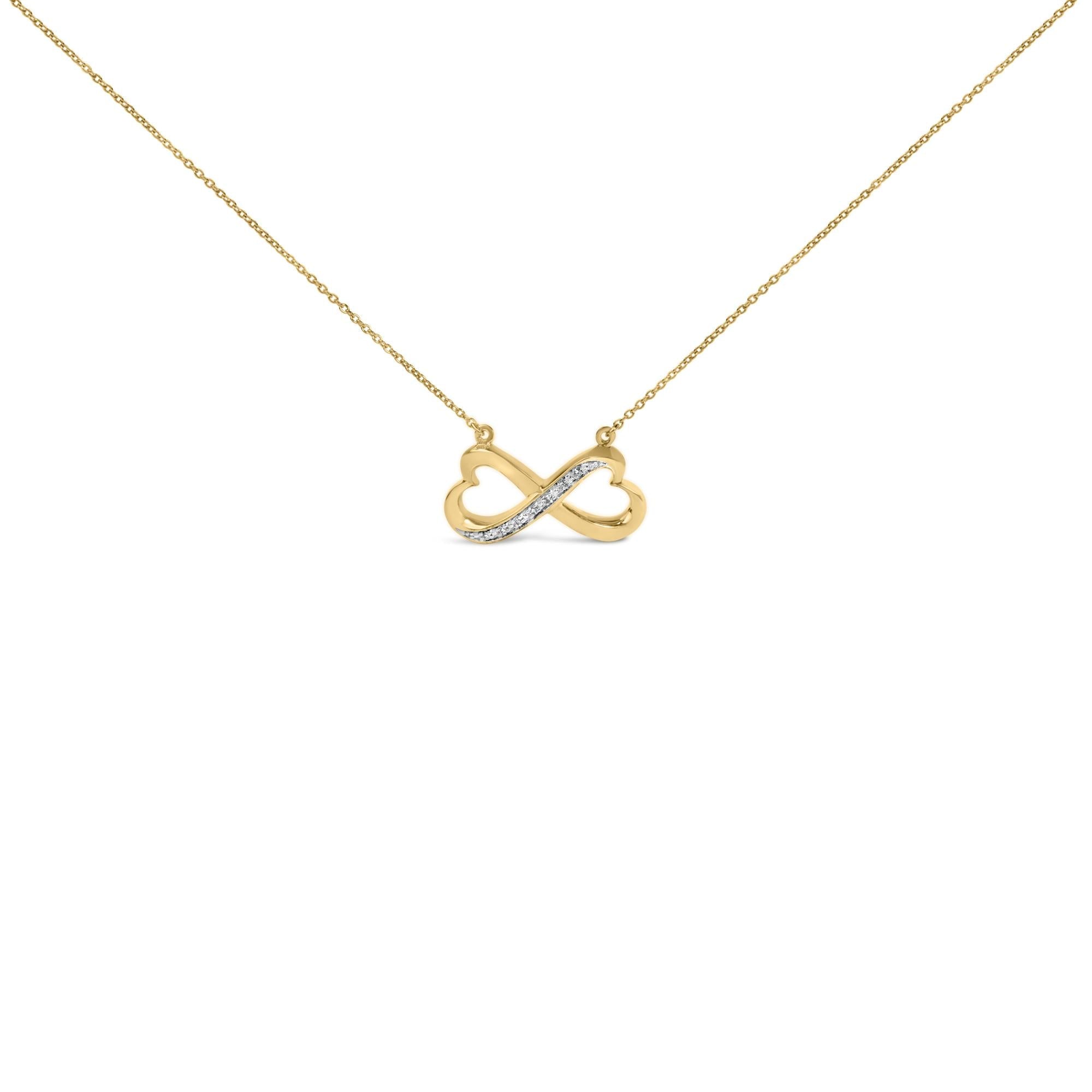 Gold Vermeil Diamond Accent Infinity Heart Pendant Necklace