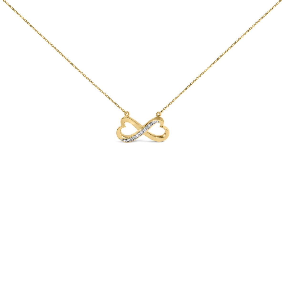 Gold Vermeil Diamond Accent Infinity Heart Pendant Necklace