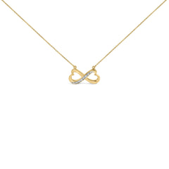 Gold Vermeil Diamond Accent Infinity Heart Pendant Necklace