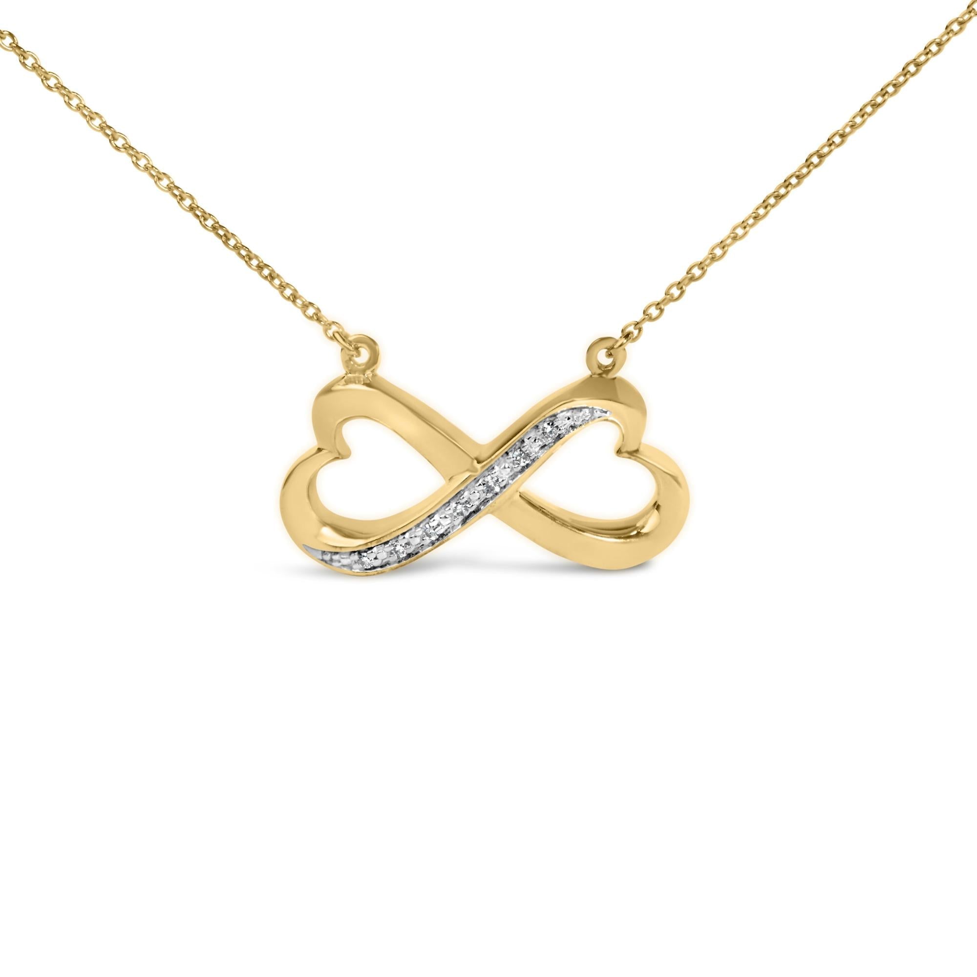 Gold Vermeil Diamond Accent Infinity Heart Pendant Necklace
