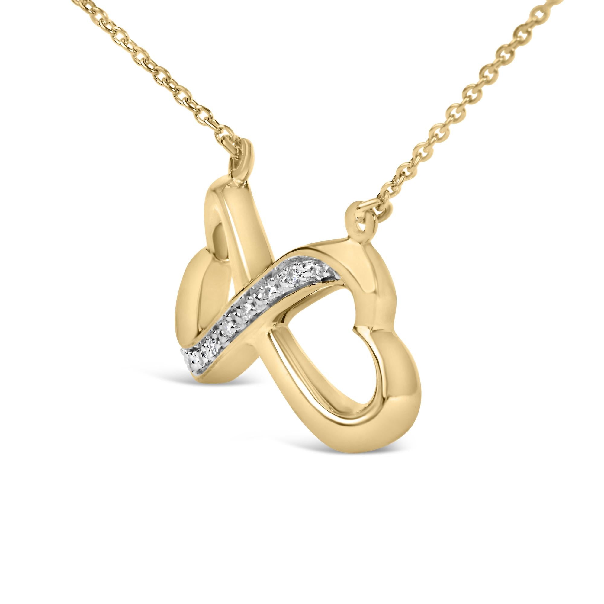 Gold Vermeil Diamond Accent Infinity Heart Pendant Necklace