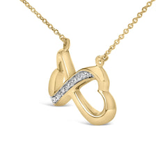 Gold Vermeil Diamond Accent Infinity Heart Pendant Necklace