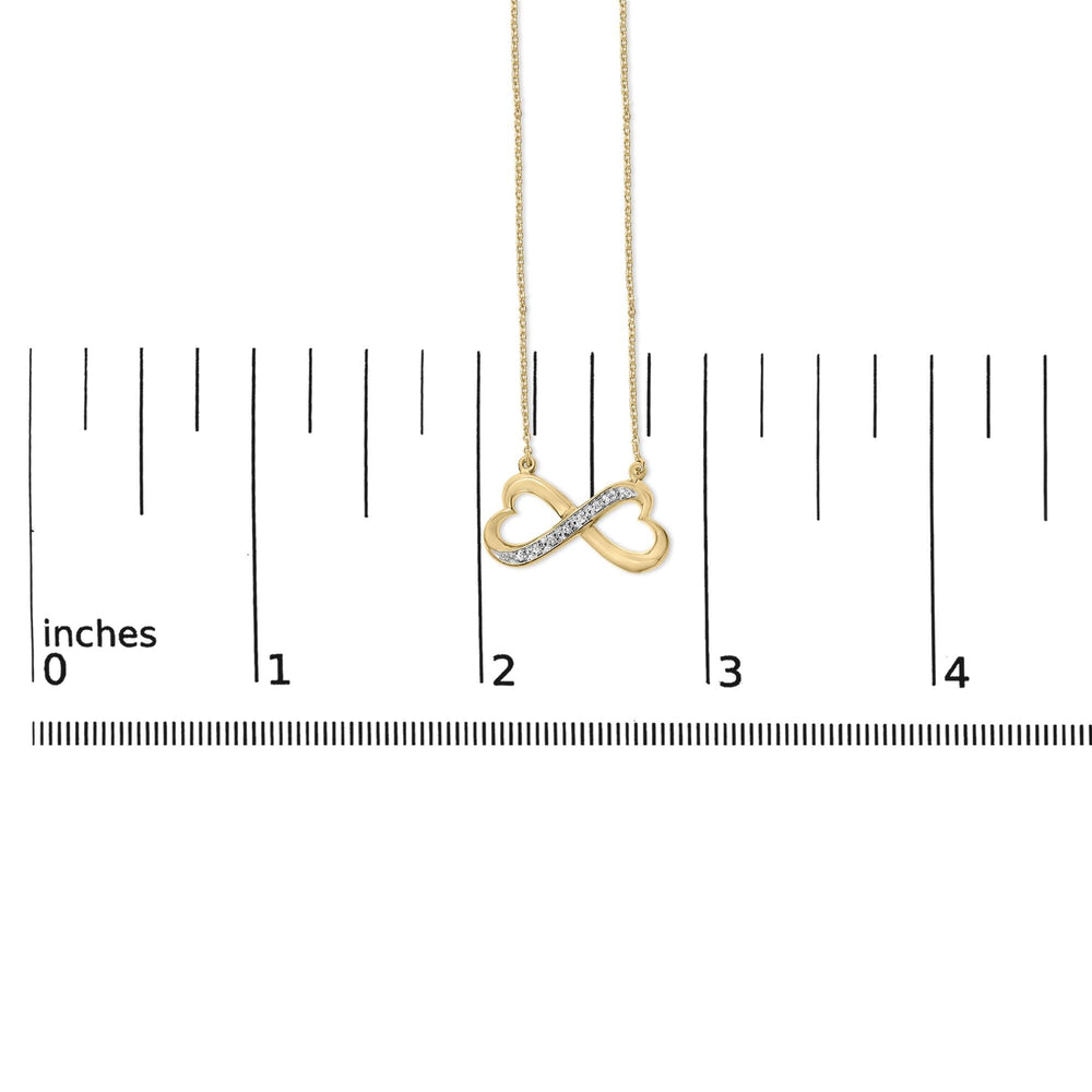 Gold Vermeil Diamond Accent Infinity Heart Pendant Necklace